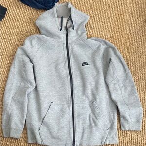 Nike Heather Gray Full-Zip Hoodie Tech Fleece